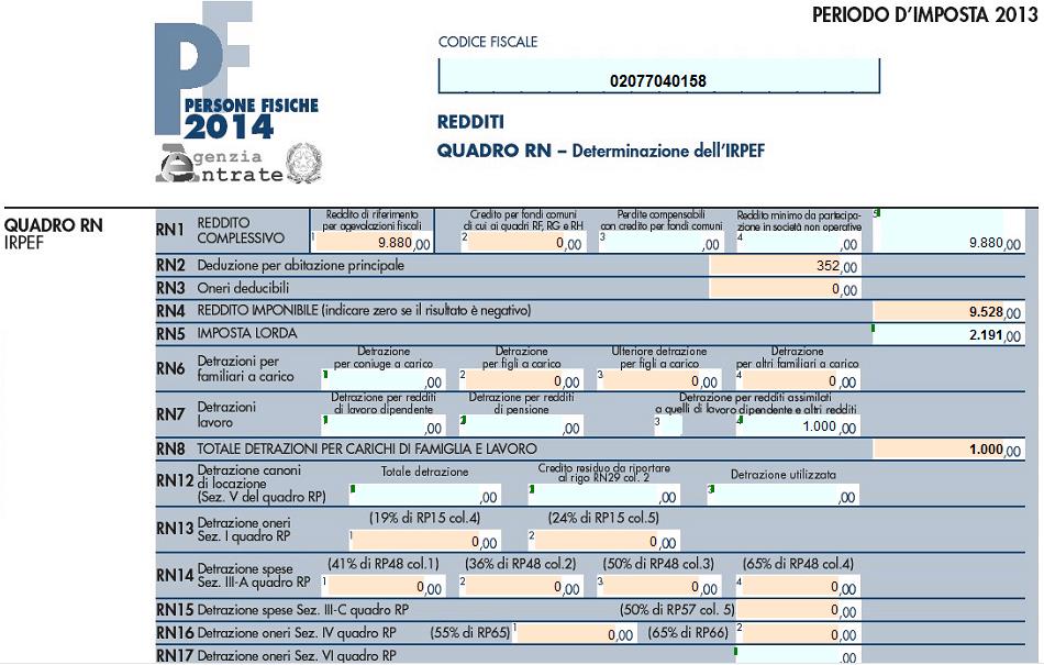 Modello Unico Persone Fisiche 2014 - boskuuuu